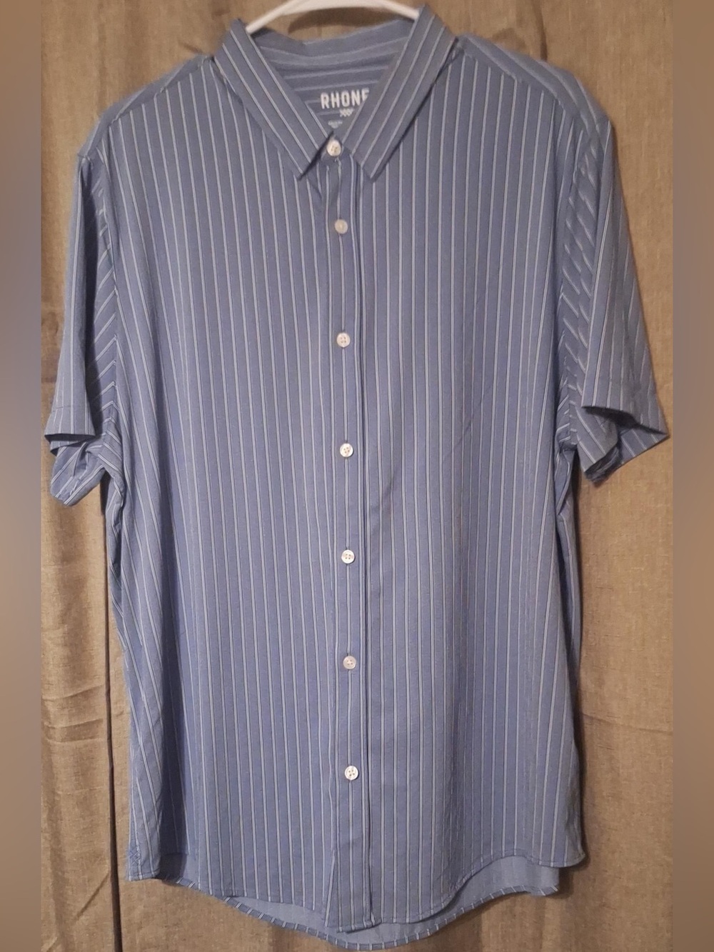 Rhone Shirt Mens Extra Large Short Sleeve Button Up Italian Fabric Lightweight